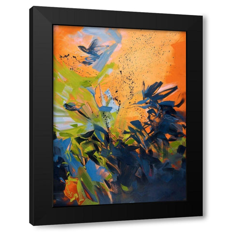 Richochet Black Modern Wood Framed Art Print with Double Matting by Schmitz, Cameron