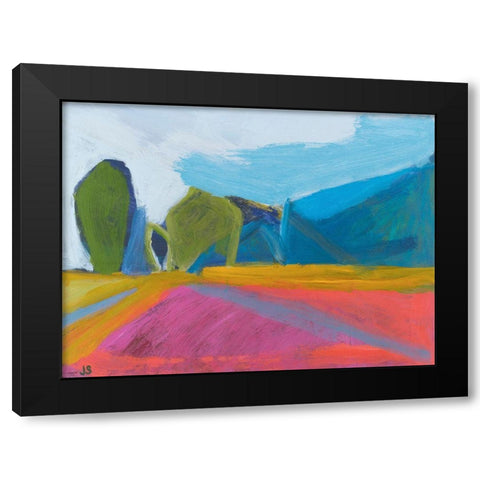 Trailhead At The Farm Black Modern Wood Framed Art Print by Singerman, Jessica