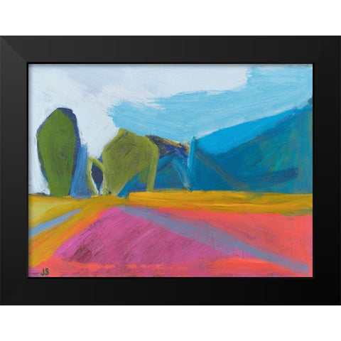 Trailhead At The Farm Black Modern Wood Framed Art Print by Singerman, Jessica