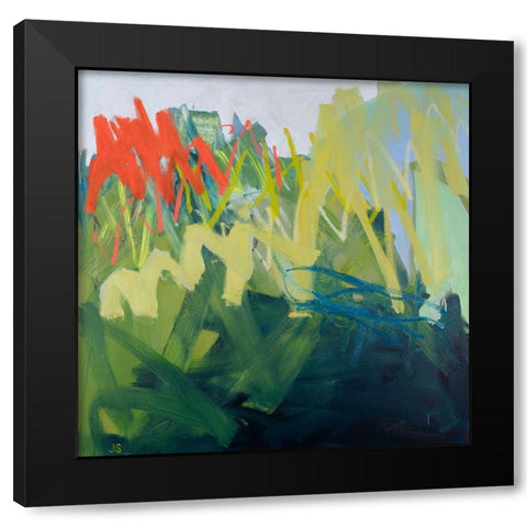 Forces of Nature: Green Black Modern Wood Framed Art Print by Singerman, Jessica