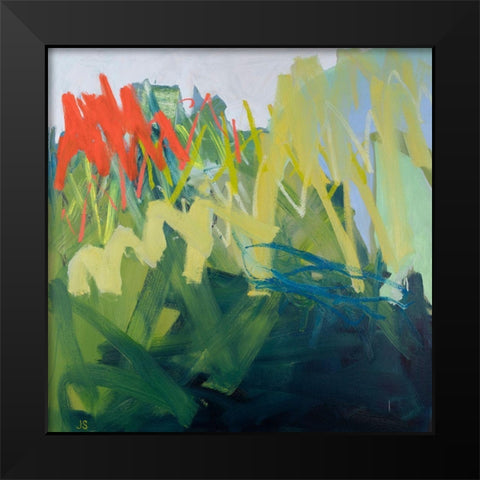 Forces of Nature: Green Black Modern Wood Framed Art Print by Singerman, Jessica