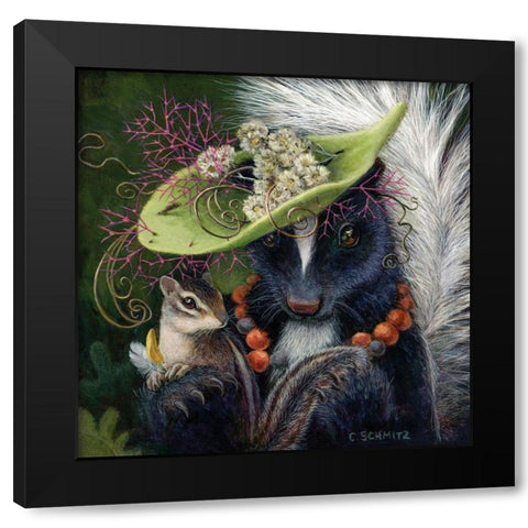 The Hat Maker Black Modern Wood Framed Art Print by Schmitz, Carolyn
