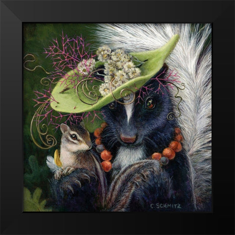 The Hat Maker Black Modern Wood Framed Art Print by Schmitz, Carolyn