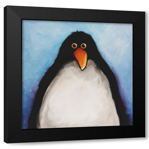My Penguin Black Modern Wood Framed Art Print by Stewart, Lucia