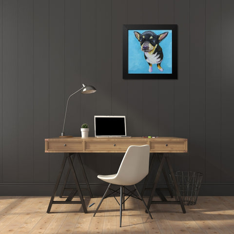 Rachels Dog Black Modern Wood Framed Art Print by Stewart, Lucia