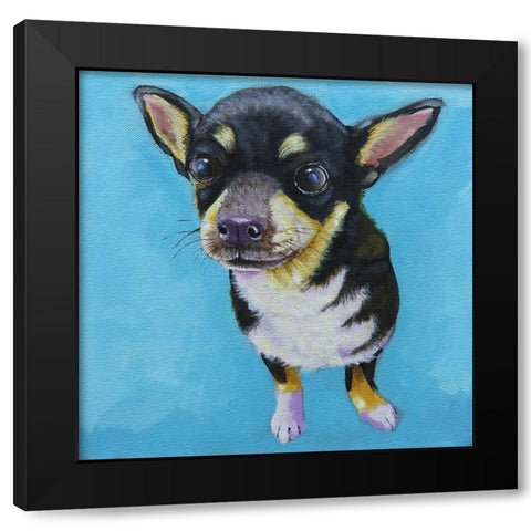 Rachels Dog Black Modern Wood Framed Art Print by Stewart, Lucia