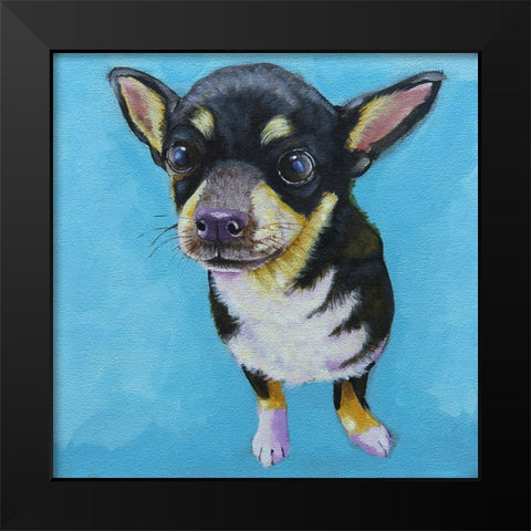 Rachels Dog Black Modern Wood Framed Art Print by Stewart, Lucia
