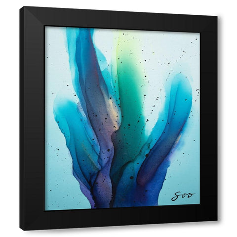 Blue Romance Black Modern Wood Framed Art Print with Double Matting by SoosooStudios