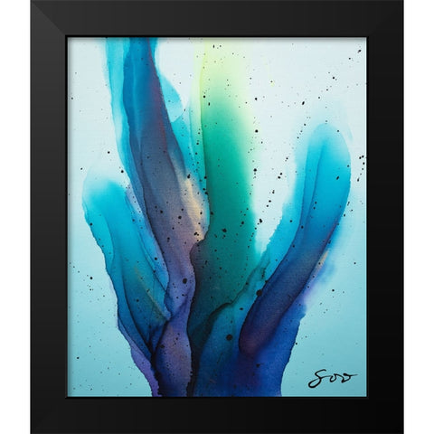 Blue Romance Black Modern Wood Framed Art Print by SoosooStudios