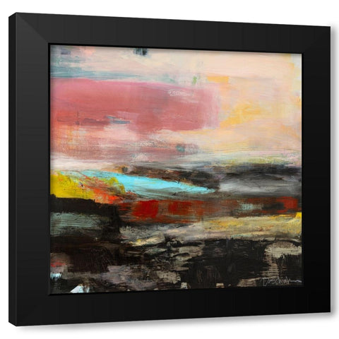 Strata Black Modern Wood Framed Art Print with Double Matting by Schuerbeke, Deanna