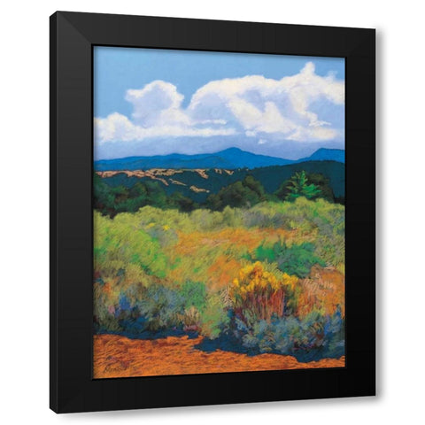 Distant Hills Black Modern Wood Framed Art Print by Silverwood, Mary