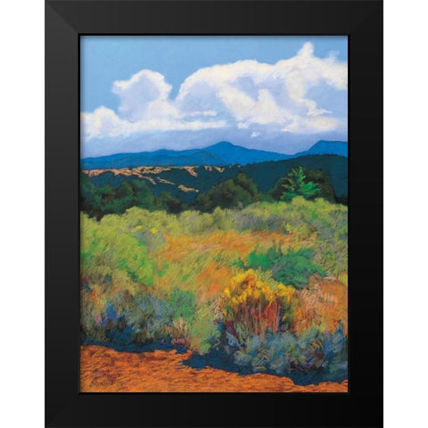 Distant Hills Black Modern Wood Framed Art Print by Silverwood, Mary