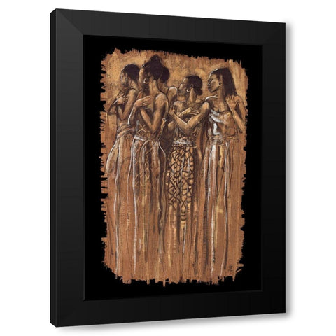 Sisters in Spirit Black Modern Wood Framed Art Print by Stewart, Monica