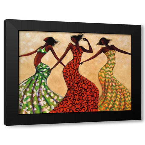 Rhythm Black Modern Wood Framed Art Print with Double Matting by Stewart, Monica
