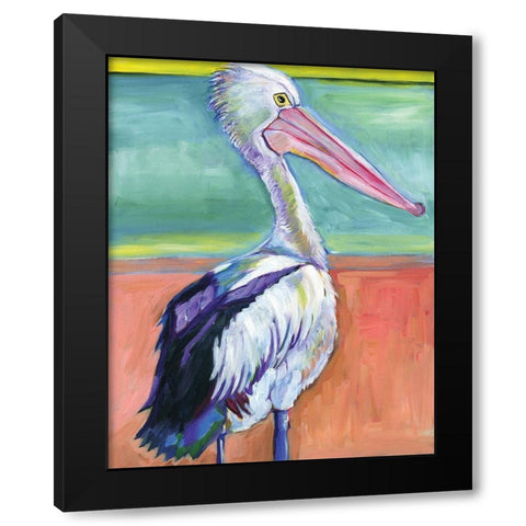 Pelican Black Modern Wood Framed Art Print by Seay, Anne