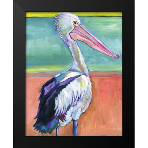 Pelican Black Modern Wood Framed Art Print by Seay, Anne