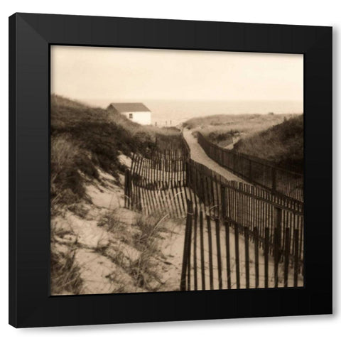 Dune Fence Black Modern Wood Framed Art Print by Triebert, Christine