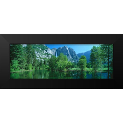 Yosemite Falls and Merced Black Modern Wood Framed Art Print by Thomas, Alain