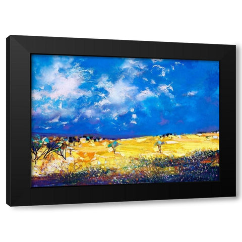 Canola Flowers Black Modern Wood Framed Art Print with Double Matting by Turton, John