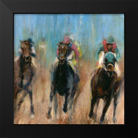 Run Black Modern Wood Framed Art Print by Tonov, Valtcho