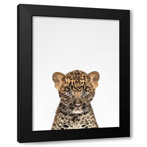 Leopard Black Modern Wood Framed Art Print by Tai Prints