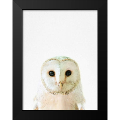 Owl Black Modern Wood Framed Art Print by Tai Prints