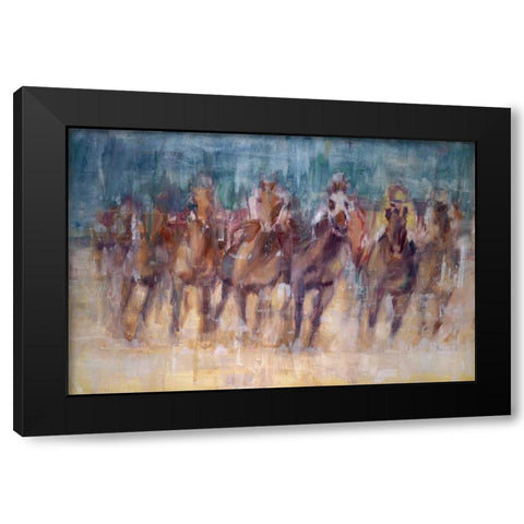 Final Sprint Black Modern Wood Framed Art Print by Tonov, Valtcho