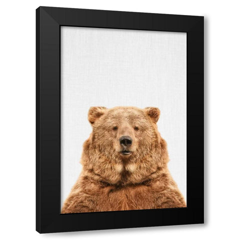 Bear Black Modern Wood Framed Art Print by Tai Prints