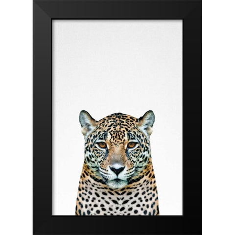 Leopard Black Modern Wood Framed Art Print by Tai Prints