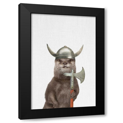 Otter Black Modern Wood Framed Art Print with Double Matting by Tai Prints