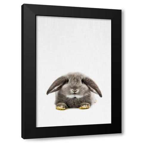 Rabbit Black Modern Wood Framed Art Print by Tai Prints