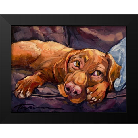 Beauty Rest Black Modern Wood Framed Art Print by Townsend, Connie R.