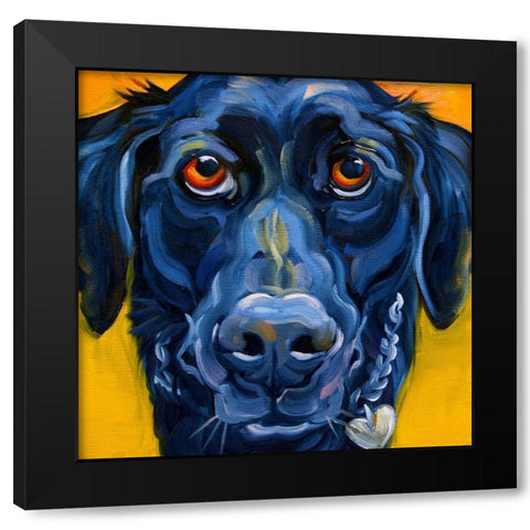 Black Dog Black Modern Wood Framed Art Print by Townsend, Connie R.