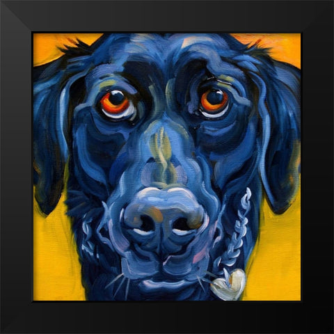 Black Dog Black Modern Wood Framed Art Print by Townsend, Connie R.