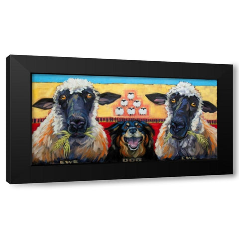 Ewe Dog Ewe Black Modern Wood Framed Art Print by Townsend, Connie R.