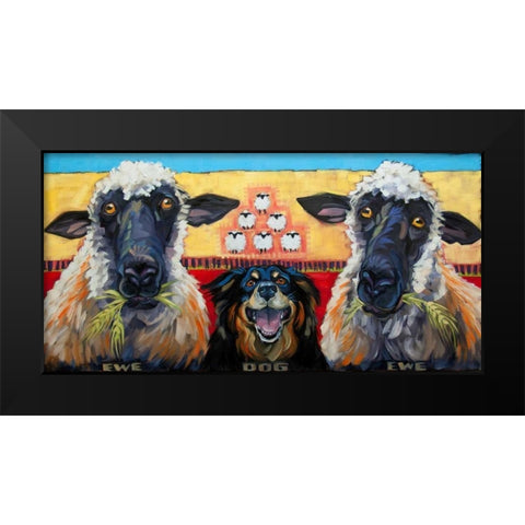 Ewe Dog Ewe Black Modern Wood Framed Art Print by Townsend, Connie R.