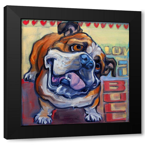 Loveabull Black Modern Wood Framed Art Print with Double Matting by Townsend, Connie R.