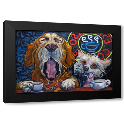 One Cup Shy Black Modern Wood Framed Art Print by Townsend, Connie R.