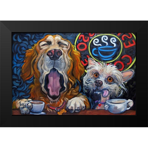 One Cup Shy Black Modern Wood Framed Art Print by Townsend, Connie R.