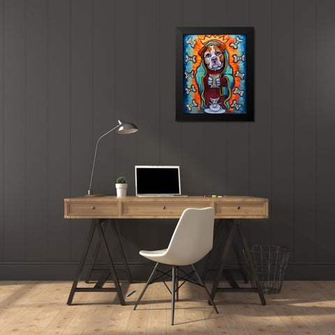 Our Lady of Perpetual Dog Biscuits Black Modern Wood Framed Art Print by Townsend, Connie R.