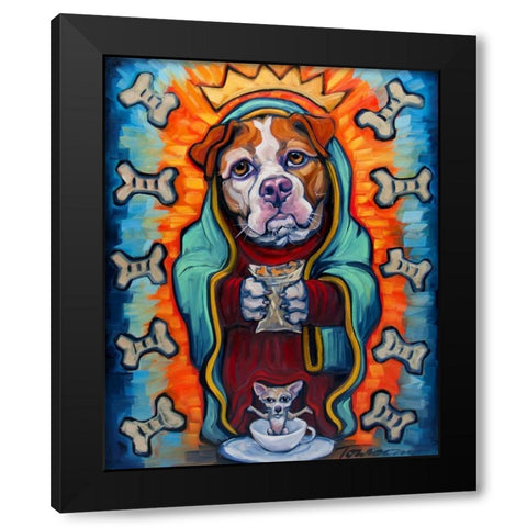 Our Lady of Perpetual Dog Biscuits Black Modern Wood Framed Art Print with Double Matting by Townsend, Connie R.