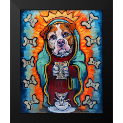 Our Lady of Perpetual Dog Biscuits Black Modern Wood Framed Art Print by Townsend, Connie R.