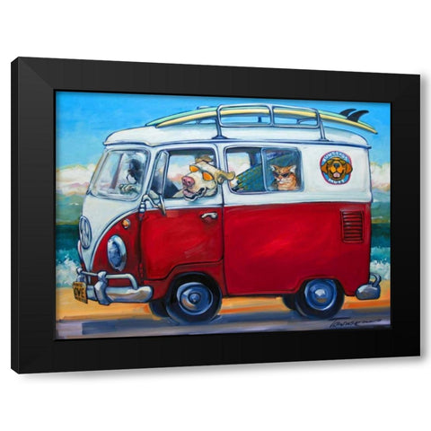 Sunglass Mutt Black Modern Wood Framed Art Print with Double Matting by Townsend, Connie R.