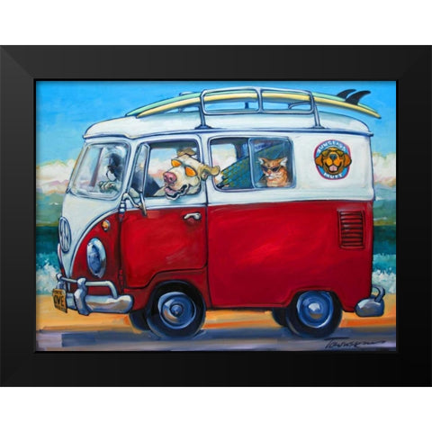 Sunglass Mutt Black Modern Wood Framed Art Print by Townsend, Connie R.