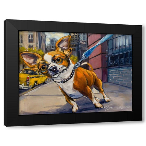 Fetch Cab Black Modern Wood Framed Art Print by Townsend, Connie R.