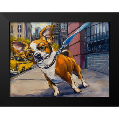 Fetch Cab Black Modern Wood Framed Art Print by Townsend, Connie R.