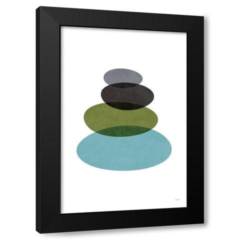 Modern Stones Black Modern Wood Framed Art Print with Double Matting by Tomas Design