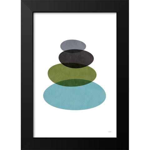 Modern Stones Black Modern Wood Framed Art Print by Tomas Design