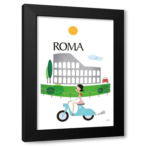 Roma Black Modern Wood Framed Art Print with Double Matting by Tomas Design