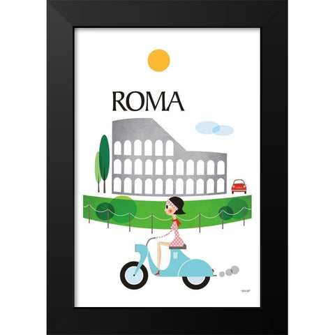 Roma Black Modern Wood Framed Art Print by Tomas Design